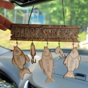 Digital Download | Father's Day Design | Dad's Pop's Papa's Grandpa's Best Catch Car Charm/sign | Ornament | SVG | Laser Cutting File |