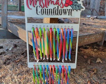 Solo download digitale / SVG / Conto alla rovescia del bastoncino di zucchero / Design natalizio / File di taglio laser