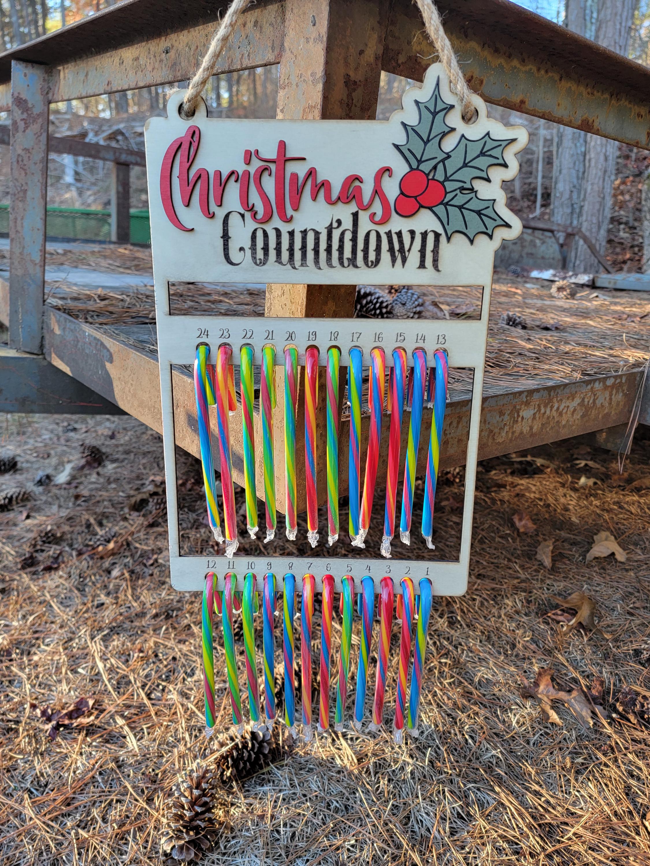 Nur digitaler Download | SVG | Zuckerstangen-Countdown | Weihnachtsmotiv | Laser-Cutting-Datei