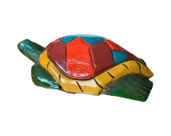 Wood Turtle, turtle wooden carving, turtle wooden carver, turtle statue, turtle carving (13”)