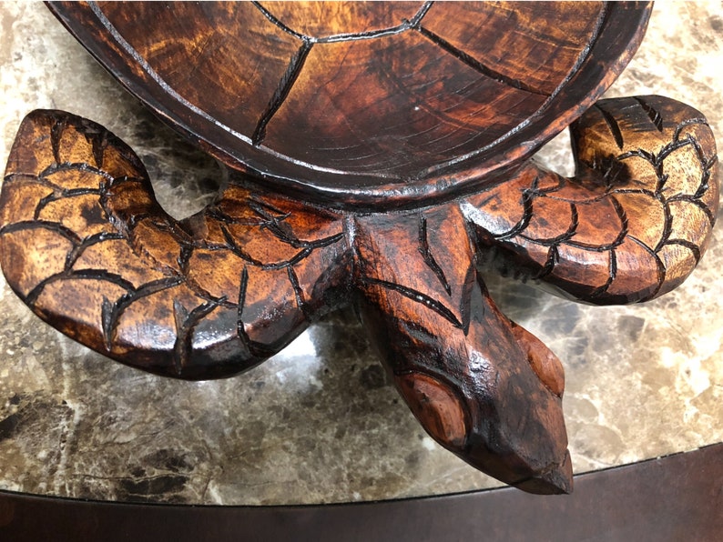 wooden turtle statue