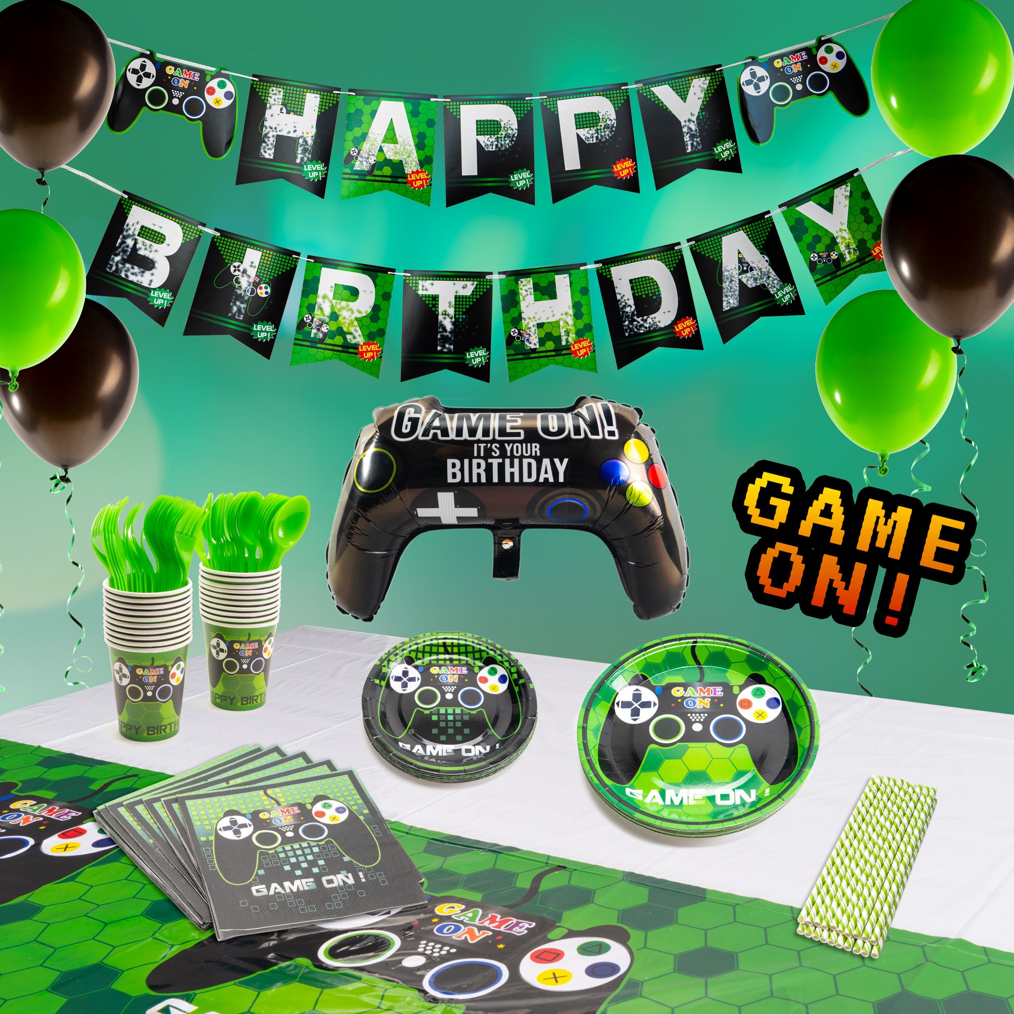 Striscione Triangolare Per Feste Di Compleanno A Tema Videogiochi Striscioni Per Feste Di