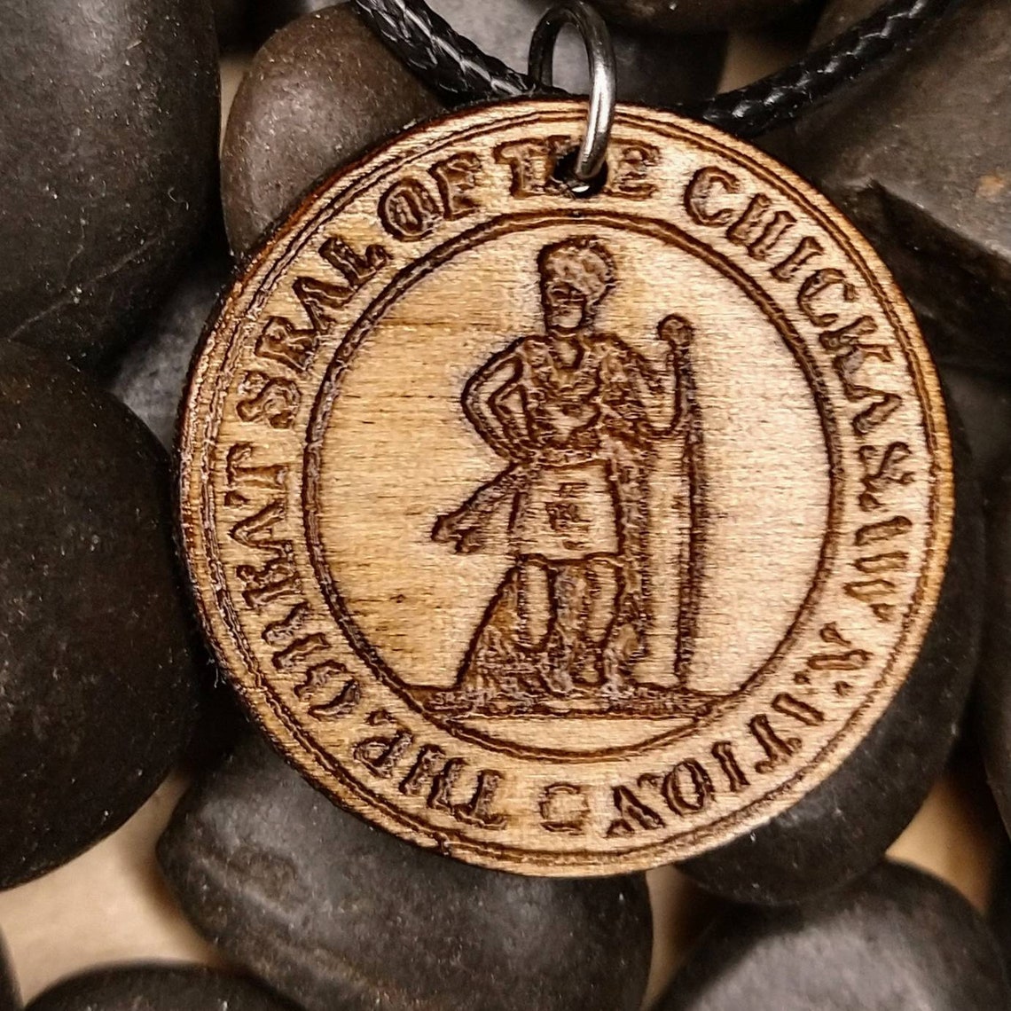 Chickasaw Nation Engraved Wood Charm Cord Necklace Etsy UK