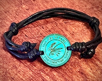 Choctaw Nation 1 inch all wood engraved pendant adjustable cord bracelet