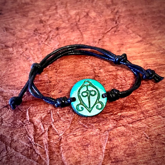 Cherokee Symbol for Love All Wood 1 Inch Engraved Pendant Black