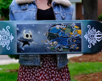Skateboard dipinto a mano per videogiochi indie
