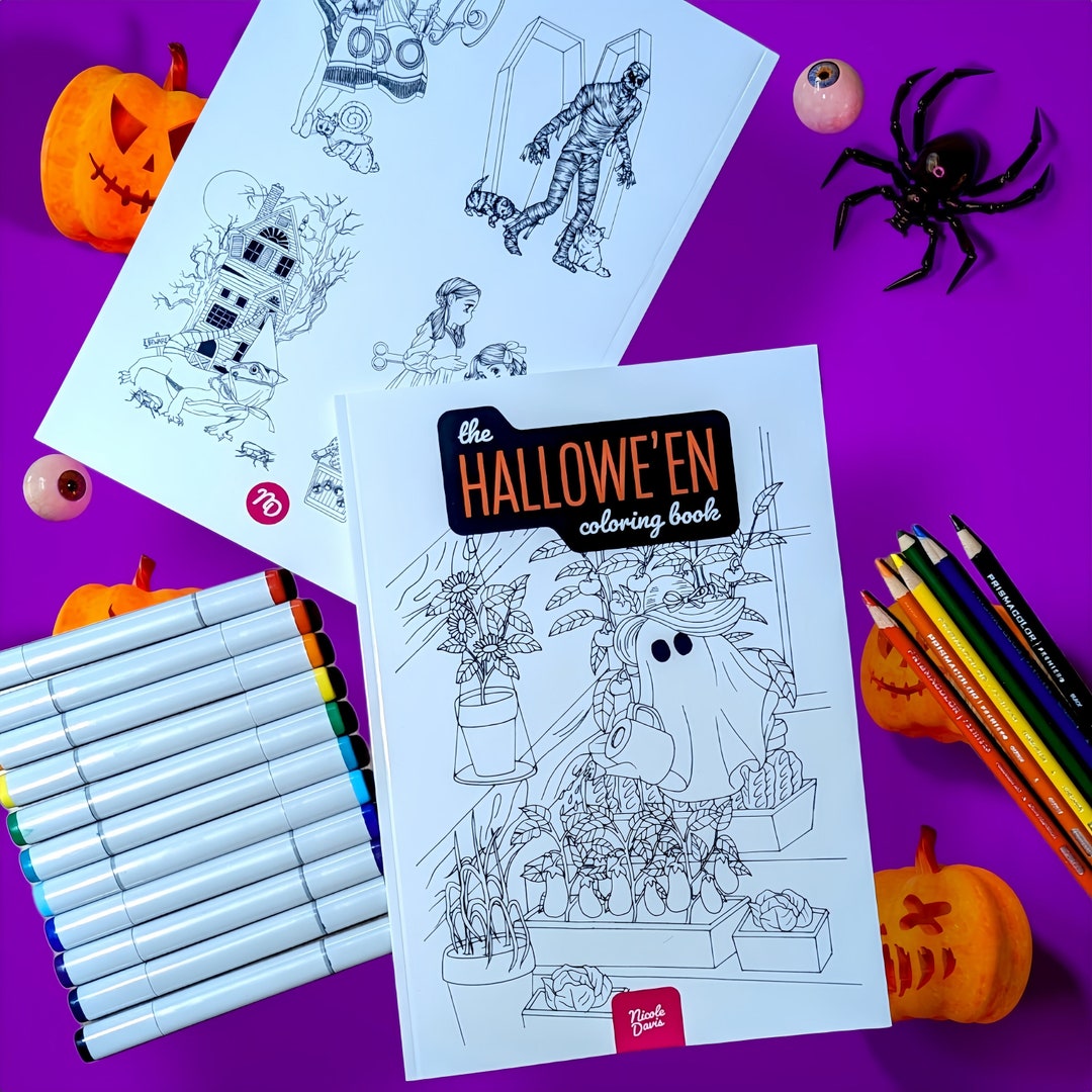 The Hallowe'en Coloring Book Etsy