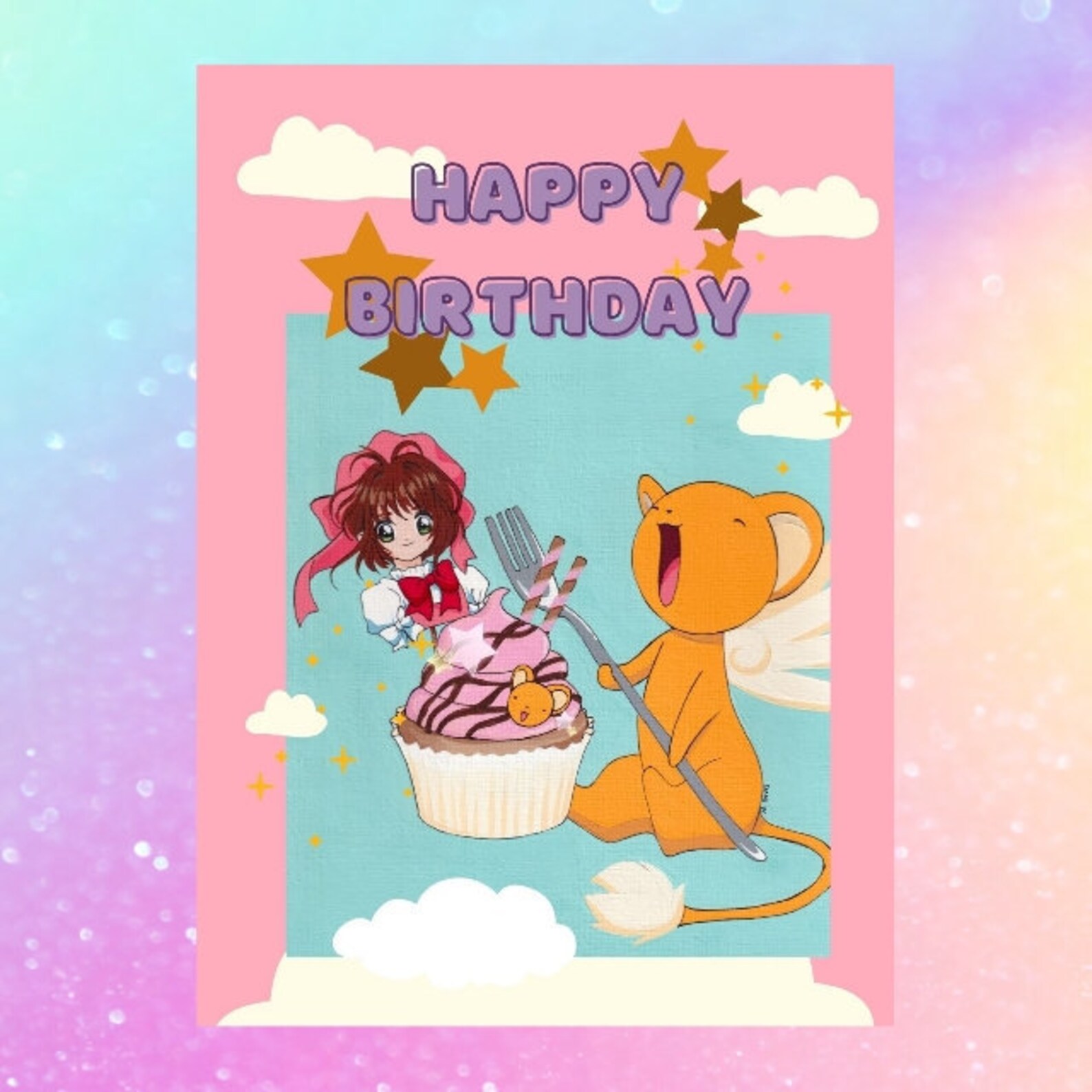 Cardcaptor Sakura Happy Birthday Greeting Card 5x7 Etsy