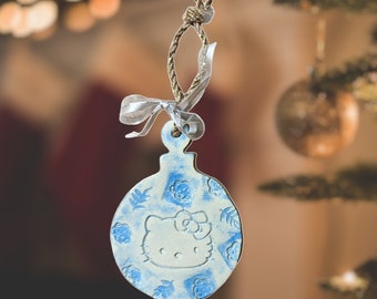 Blue kitty Ornament 3