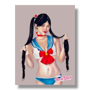 Bikini Sailor postcard print 5&quot;x 7&quot;