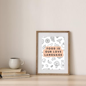 Food Love Language Quote A4 Poster PDF