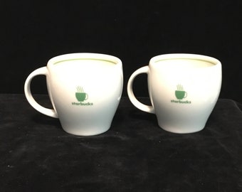 Set of 2!  Rare Starbucks 2003 Barista Espresso Abbey Cubbie Mugs