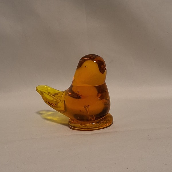 Vintage Titan Glass Golden Canary Art Glass Bird Paperweight