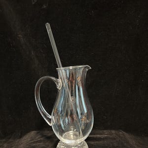 Vintage Cristal d’Arques-Durand Organdi Crystal Footed Pitcher with Stir Stick – 40oz