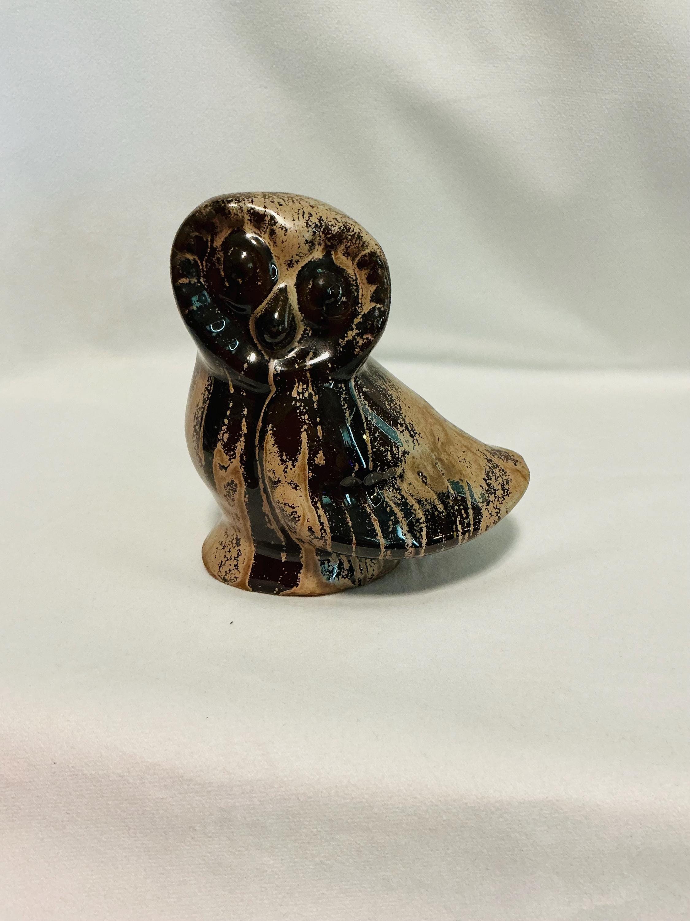 Vintage Canadian Mid Century Modern Art Pottery Owl Figurine | Unmarked Ceramic Owl | Scandinavian I