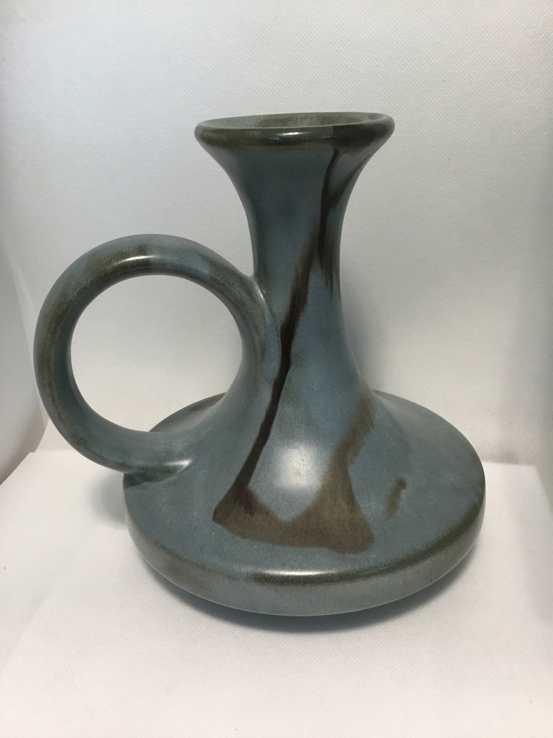 RARE Blue Mountain Pottery Chamber Candleholder in slate Blue Glaze Etsy
