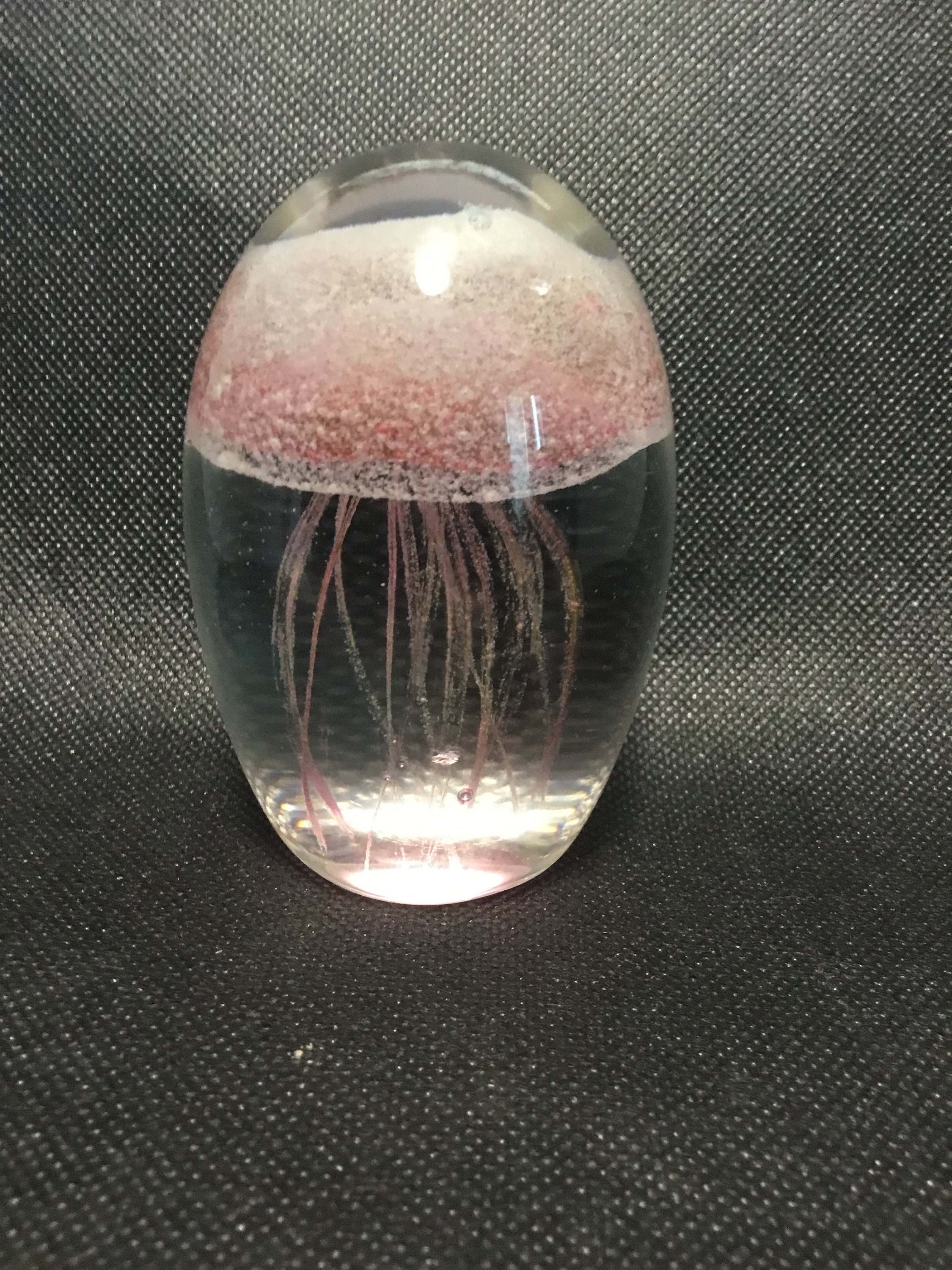 Vintage Blown Glass Art Glass Pink Murano Style Jellyfish Paperweight ...