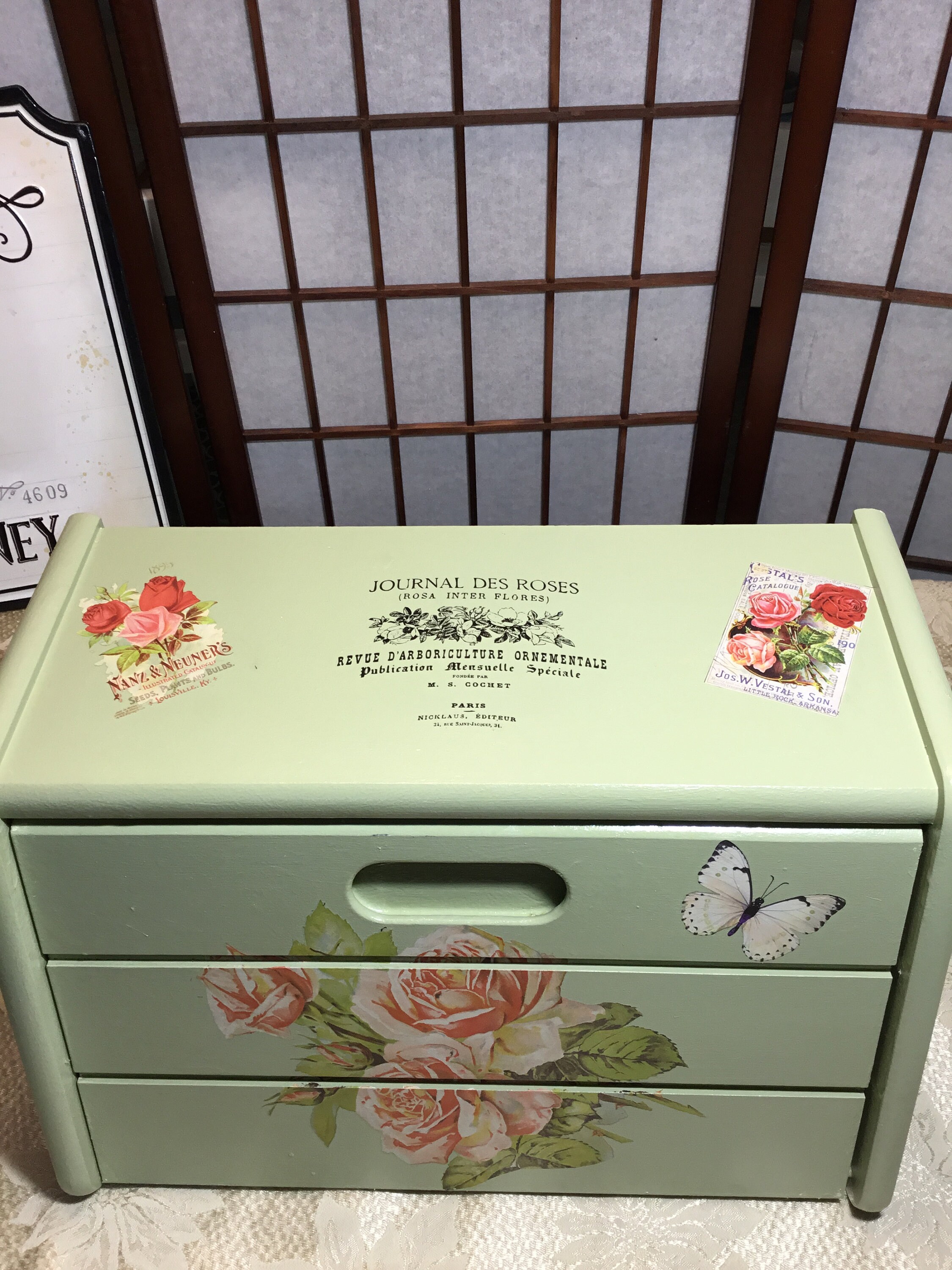 Handmade Wooden Bread Box With Roses Kitchen Decor Sage Etsy