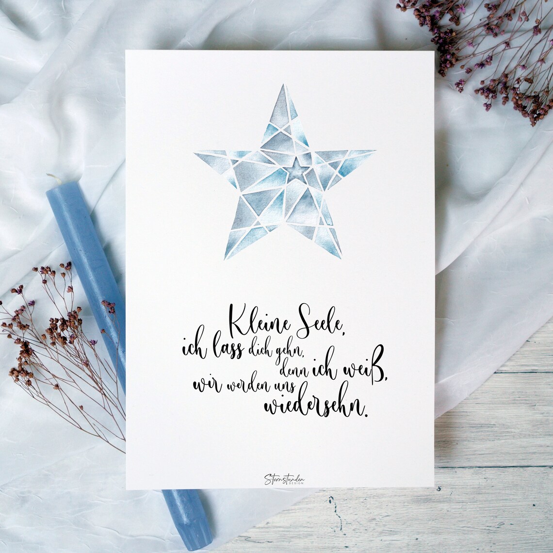 Sternenkind Andenken Erinnerung Kind Stern Sternchen blau Etsy.de