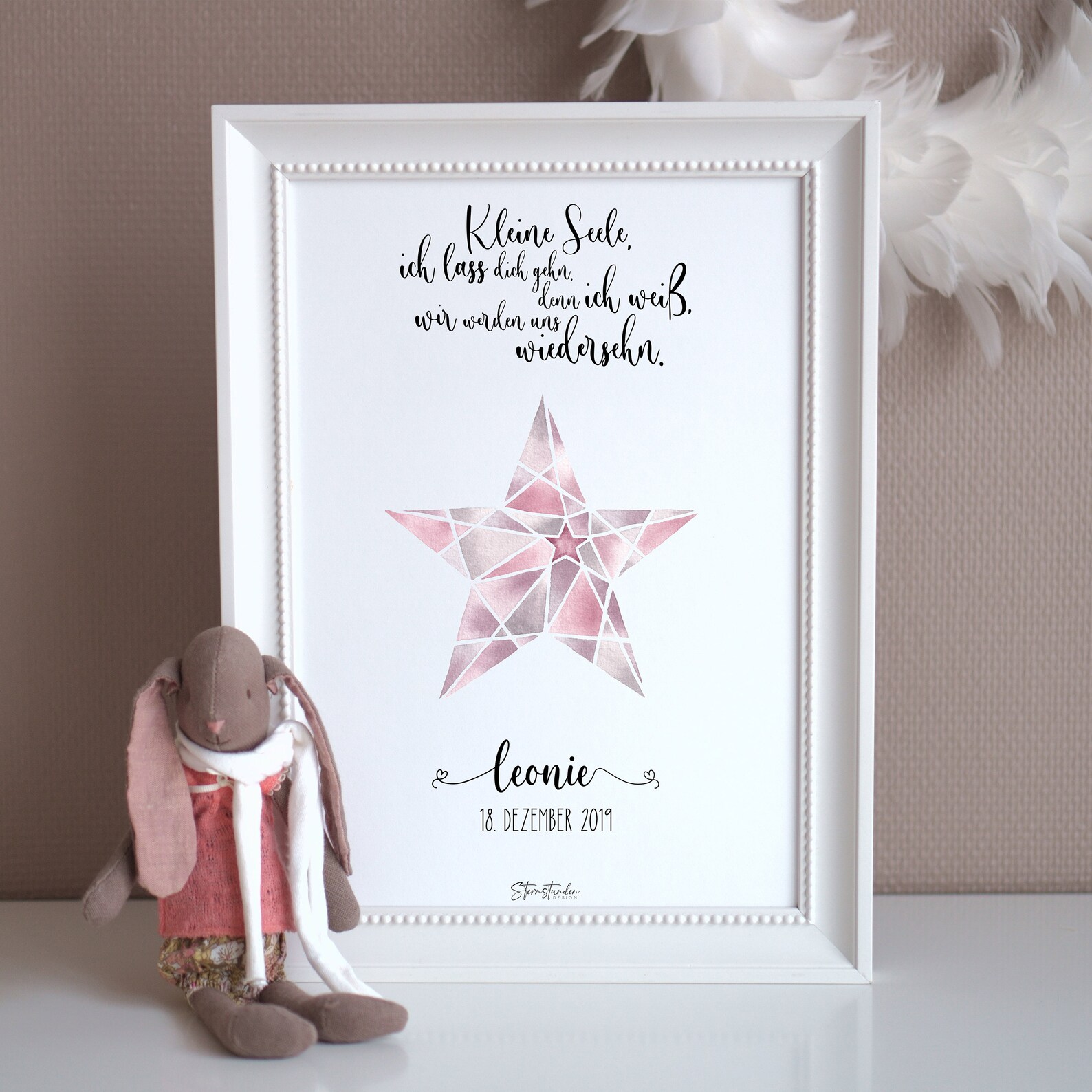 Sternenkind Andenken Erinnerung KInd Stern Rosa Mädchen Poster Etsy