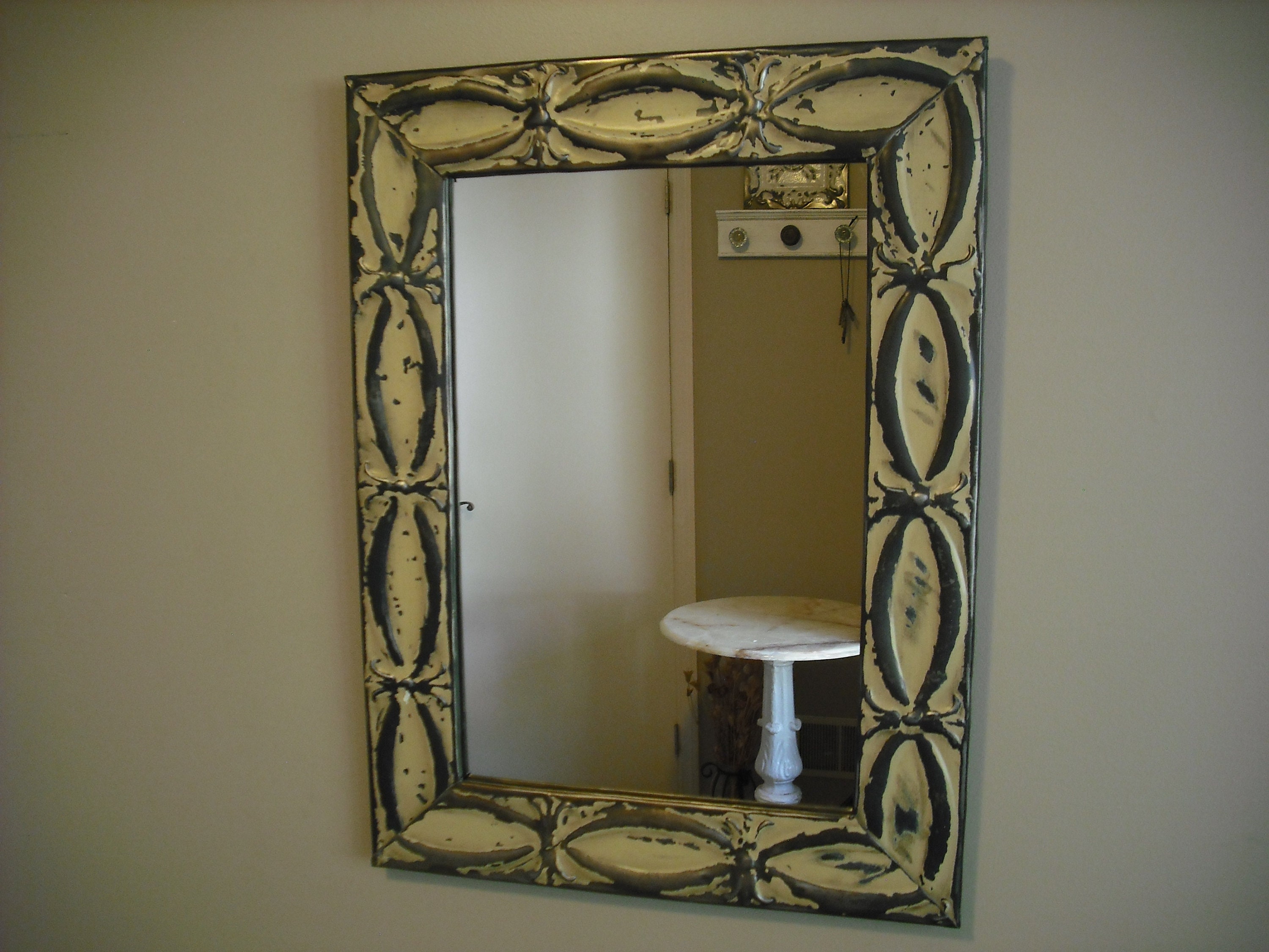 Antique Tin Ceiling Mirror - Ribbons & Bows