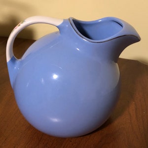 VINTAGE Hall Turquoise Ball Pitcher - - 1950s