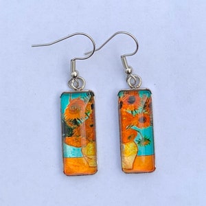 Vincent Van Gogh inspired sunflower earrings | Art earrings