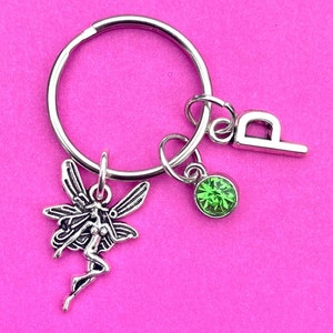 Fairy Keyring, Personalised Faerie Keychain, Fairycore Jewelry, Gift for Godmother, Pagan Accessories