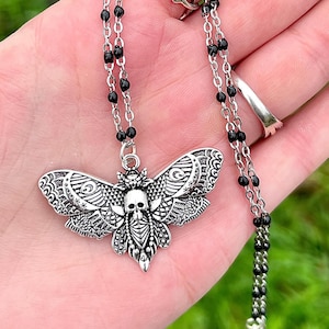 Collana Vintage In Stile Gotico Con Falena Della Morte Unisex Punk In Acciaio Inossidabile Con Ciondolo Teschio A Farfalla Regalo Di Gioielli Animali Dropshipping - Foto 5