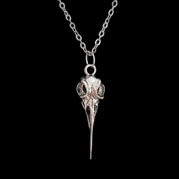Fågelskallehalsband, Plague Doctor-kedja, Korpskallehalsband, Kråkehalsband, Goth-halsband, Gotiska smycken, Steampunk