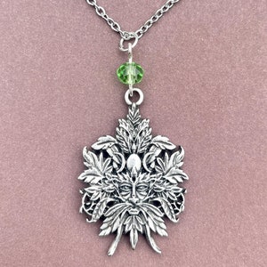 Green Man Necklace, Green Man Pendant, Pagan Necklace, Wicca Gift, Pagan Symbol Necklace, Forest Necklace
