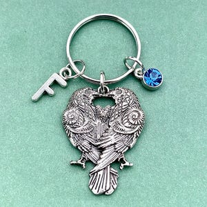 Hugin and Munin Keyring, Odin&#39;s Raven Keychain, Silver Crow Keyring, Norse Mythology Jewelry, Viking Gifts for Him, Norse Raven Keyring