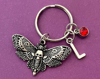 Porte-clés papillon de nuit, papillon de nuit, porte-clé gothique, accessoires gothiques personnalisés, cadeau de sorcière