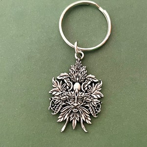 Green Man-sleutelhanger, heidense sleutelhanger, wicca cadeau, heidens cadeau, cadeau Greenman