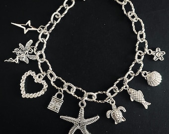Build Your Own Custom Silver Charm Bracelet, Design Your Own Charm Bracelet, DIY Create Charm Bracelet, Personalised Jewelry Gift for Women