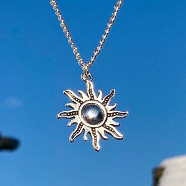 Collier soleil, collier soleil en argent, collier bohème, collier céleste, collier soleil, cadeaux bijoux pour elle