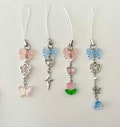 Pink Blue Coquette Bow Phone Strap, Beaded Aesthetic Phone Charms, Fairycore, Soft Girl Aesthetic, Y2K, Kawaii, Girly Gifts, Whimsical product logo