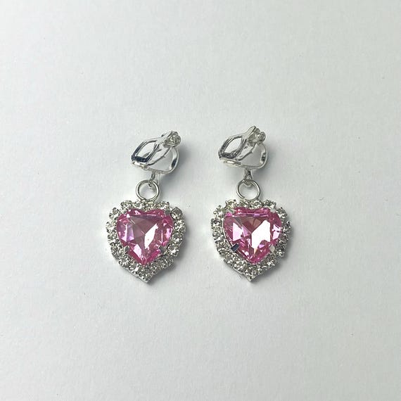 ピアス Cooing Heart Pink Silver Earring(SILVER 925) Pink Stud Earrings For Women Shine Cubic Zirconia Silver