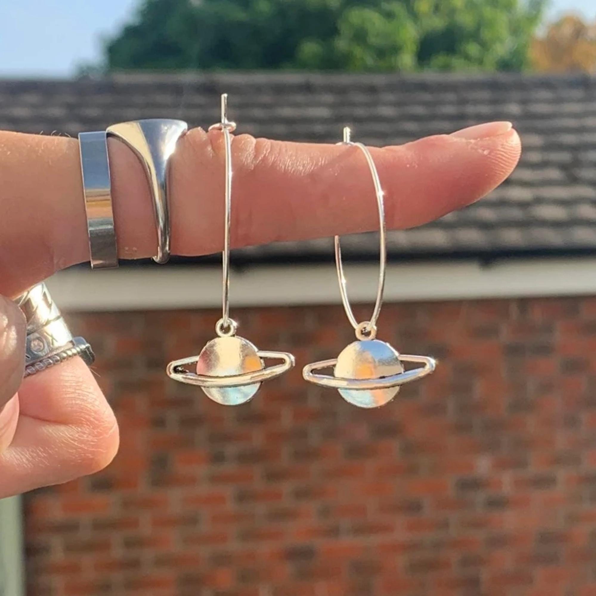 【STONEHENgE】Silver Material Planet Earrings SC25A27E StoneHenge Silver Earrings SC1325 Silver 925 Rose Gold Cubic