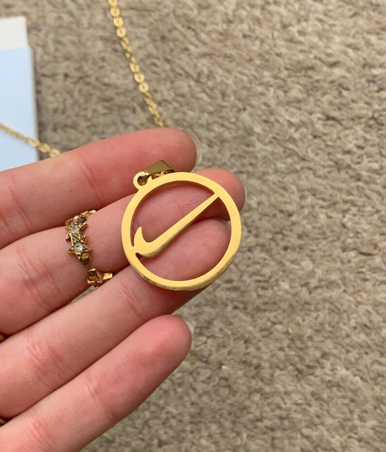 Nike inspired gold swoosh necklace | Etsy