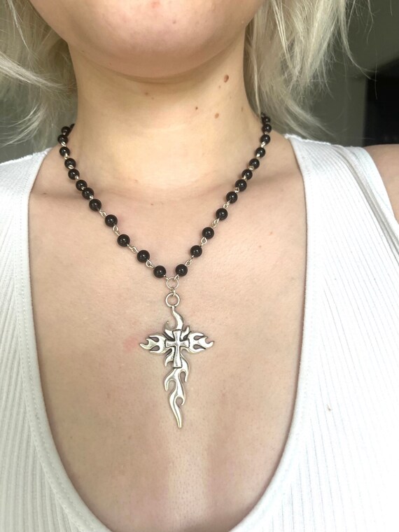 Gothic rosary sale necklace