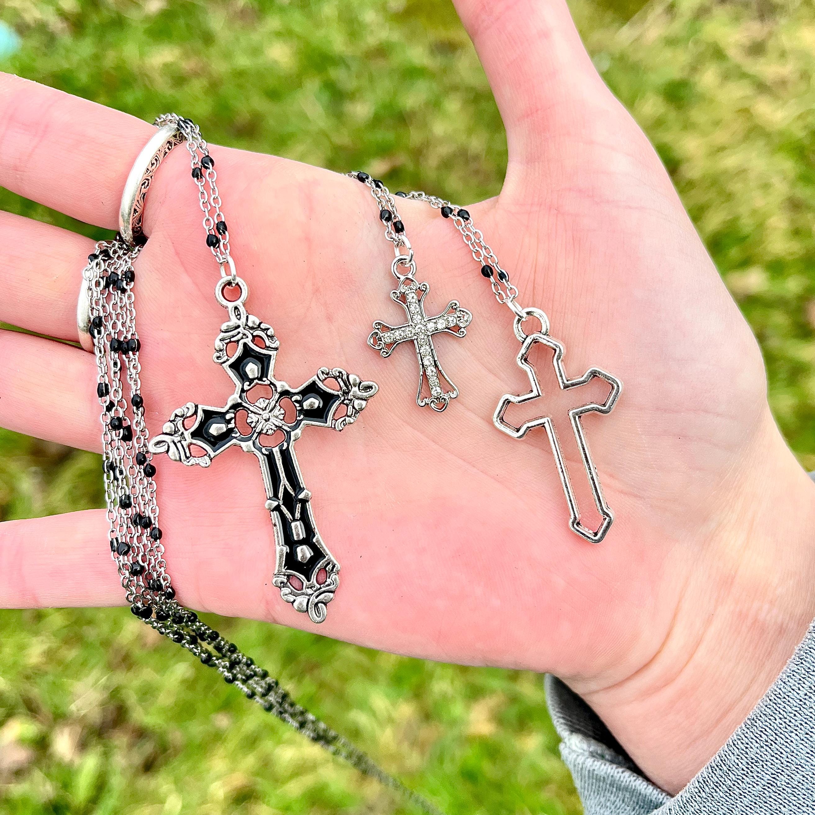 Rosary cross Necklace y2k ギャル男　十字架 Rosary cross Necklace y2k ギャル男 十字架