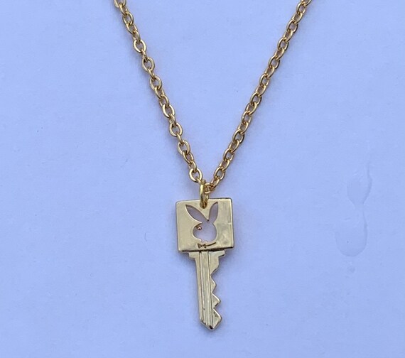 Playboy Bunny Gold Key Necklace | Etsy 