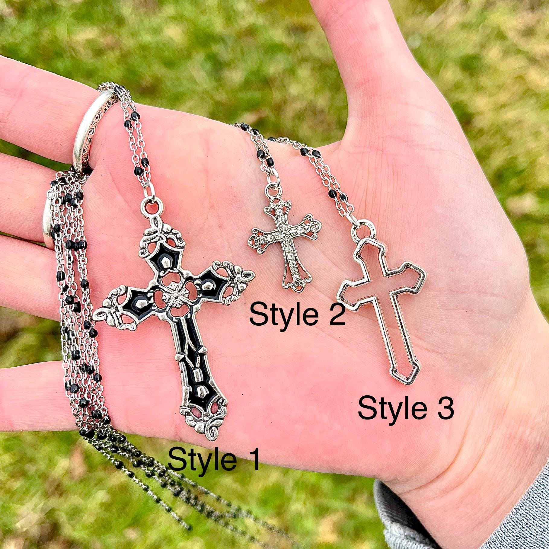 Rosary cross Necklace y2k ギャル男　十字架 Rosary cross Necklace y2k ギャル男 十字架
