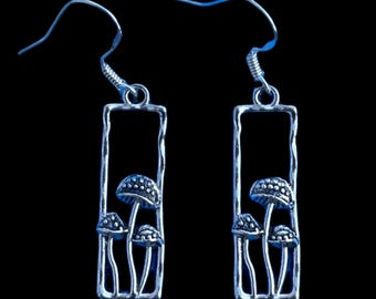 Silver Toadstool Earrings, Mushroom Earrings, Cottagecore Earrings, Fairycore Jewelry