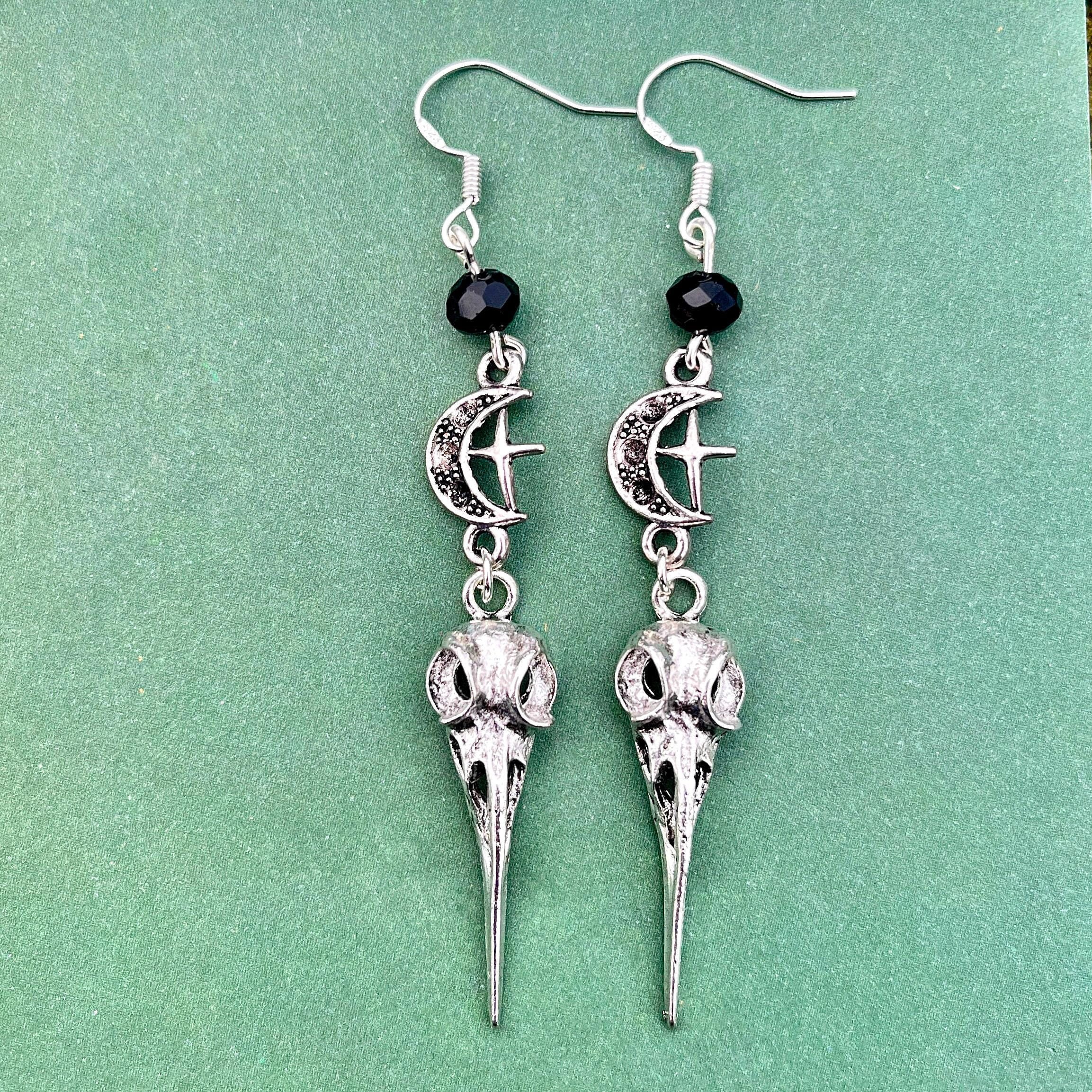 Orecchini A Teschio E Ciliegia In Argento 925 – Gotico, Punk, Regalo Per Donna