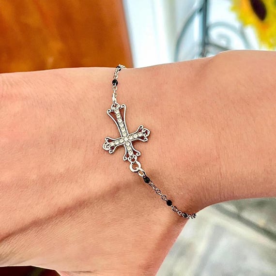 Goth Bracelet, Gothic Cross Bracelet, Gothic Jewelry, Whimsigoth