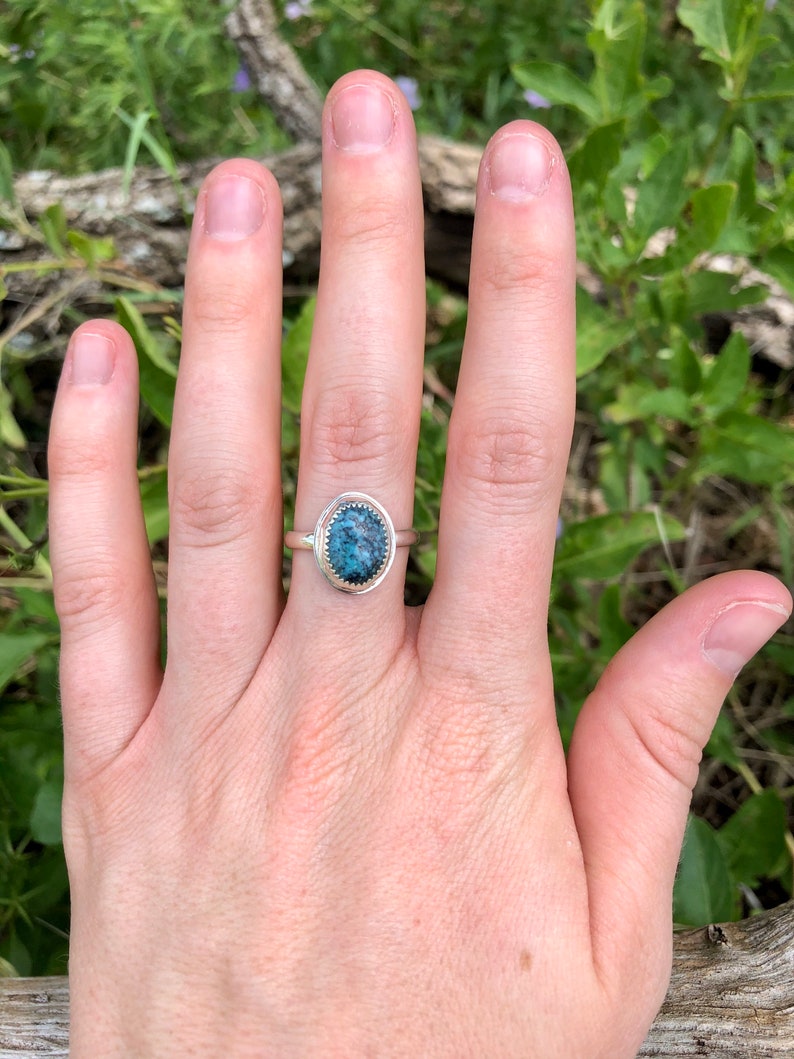 Turquoise and Silver Stacker Ring