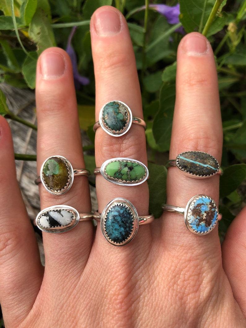 Turquoise and Silver Stacker Ring