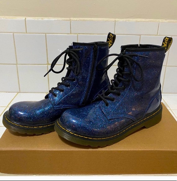 Blue Dr. Martens 1460 boots / Dr Martin shoes / Dr